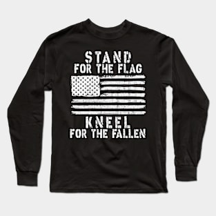 US Flag Graphic Stand for the Flag Kneel for the Fallen Long Sleeve T-Shirt